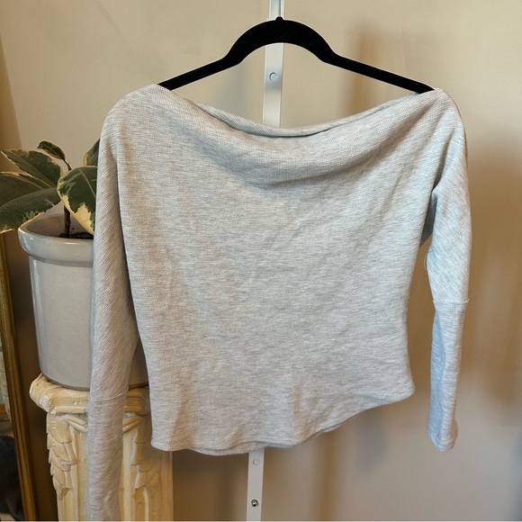 Free People Fuji Thermal One Shoulder Top in Light Grey - Picture 4 of 7